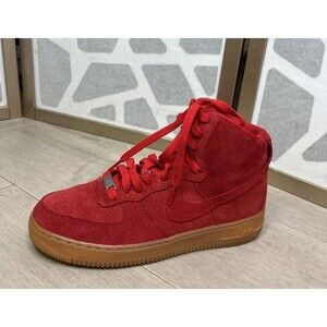 Nike Women Air Force 1 Hi Suede Leather Red sz 8.5 749266-601 Sneakers Shoes